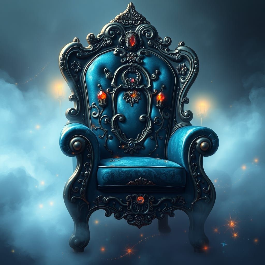 Ethereal Gemstone Armchair in Dreamy Mist