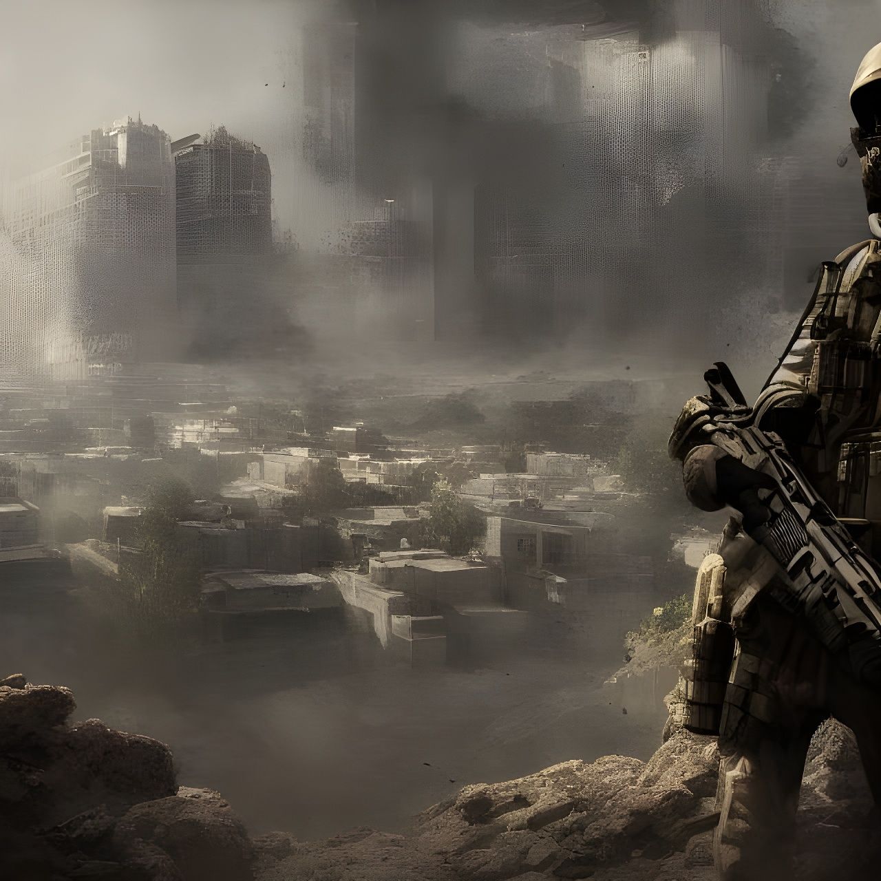 Simon 'Ghost' Riley: Detailed Matte Painting