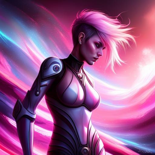 Sci-Fi Half-Alien Rogue in Detailed Matte Painting