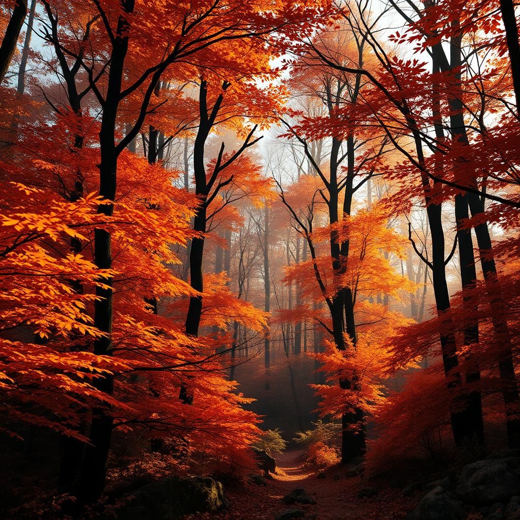 Autumnal Equinox Forest in Fantasy Art Style