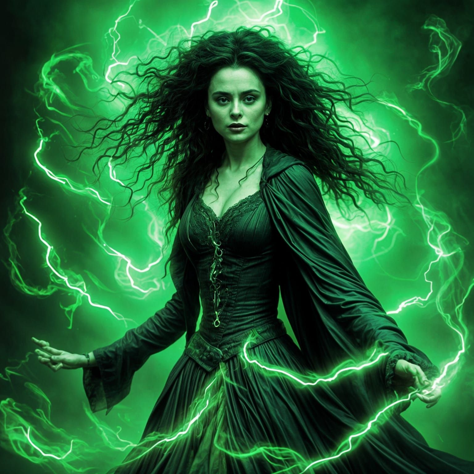 Bellatrix Lestrange with dark magic