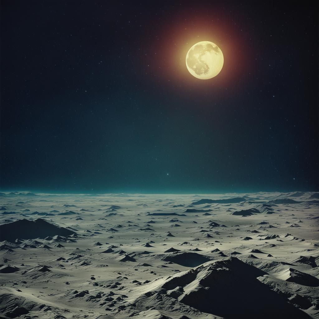 Earthrise from the Moon: A Cinematic Film Still