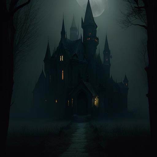 Mouse in Vampire Manor: Gothic Surrealist Art