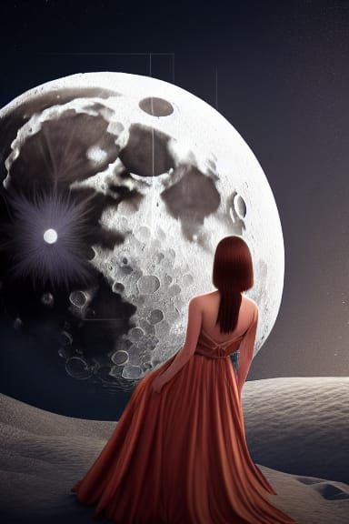 Astral Moon Woman: Hyperdetailed Fantasy Art