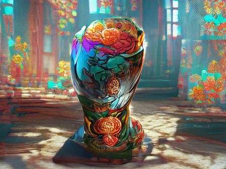 Chinese vase with roses🏺🎨🌹