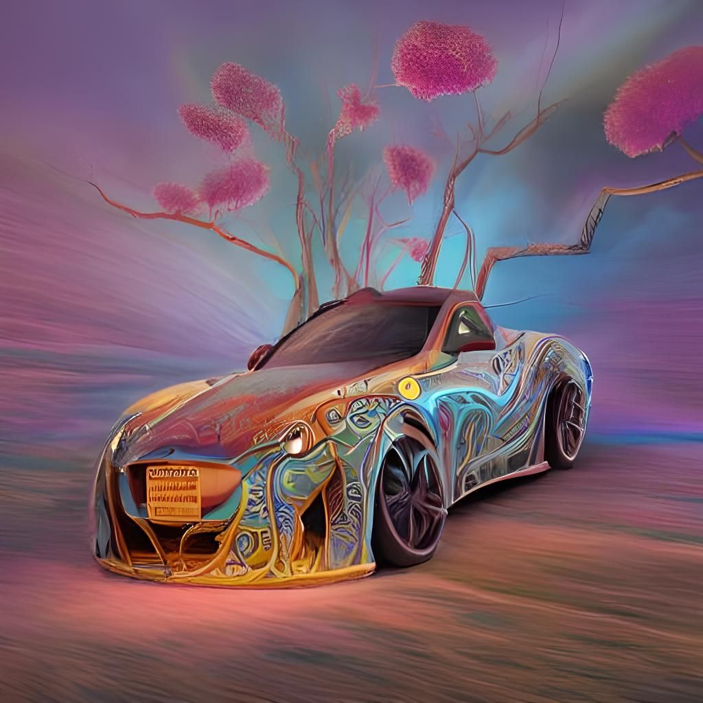 Surreal Racing Cars at Sunrise: Magical Realism