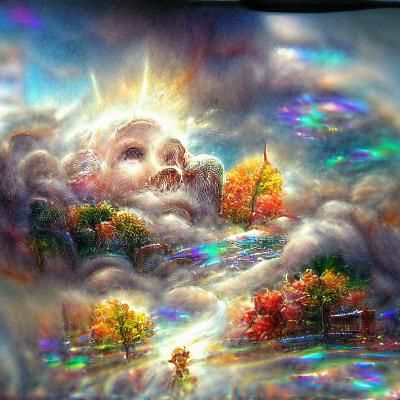 Holographic October Illustration in Cosmic Style