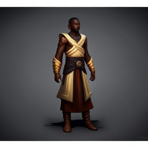 Fantasy RPG Monk Character Concept Art