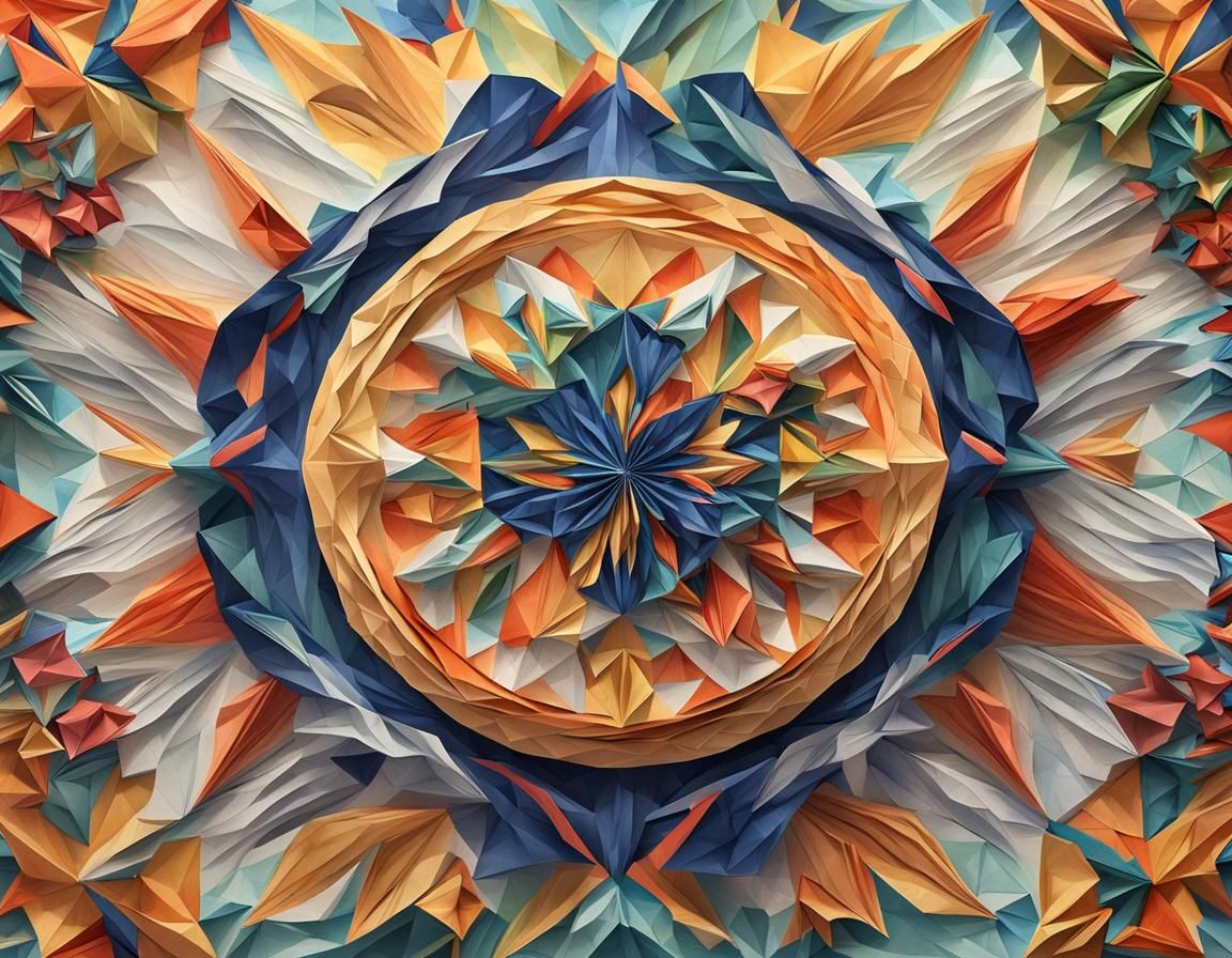 Detailed Origami Paper Folds Papercraft