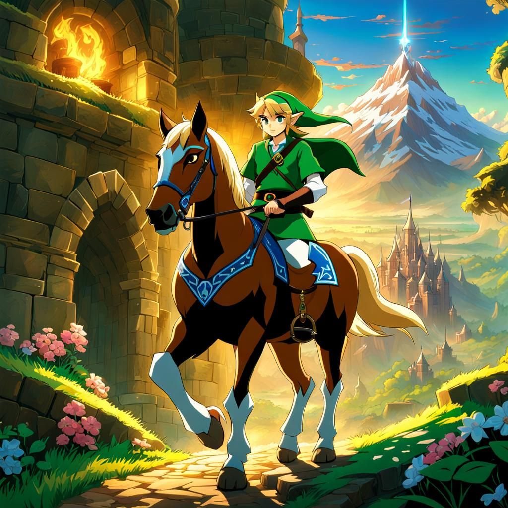 Link from Zelda in Cel-Shaded Style