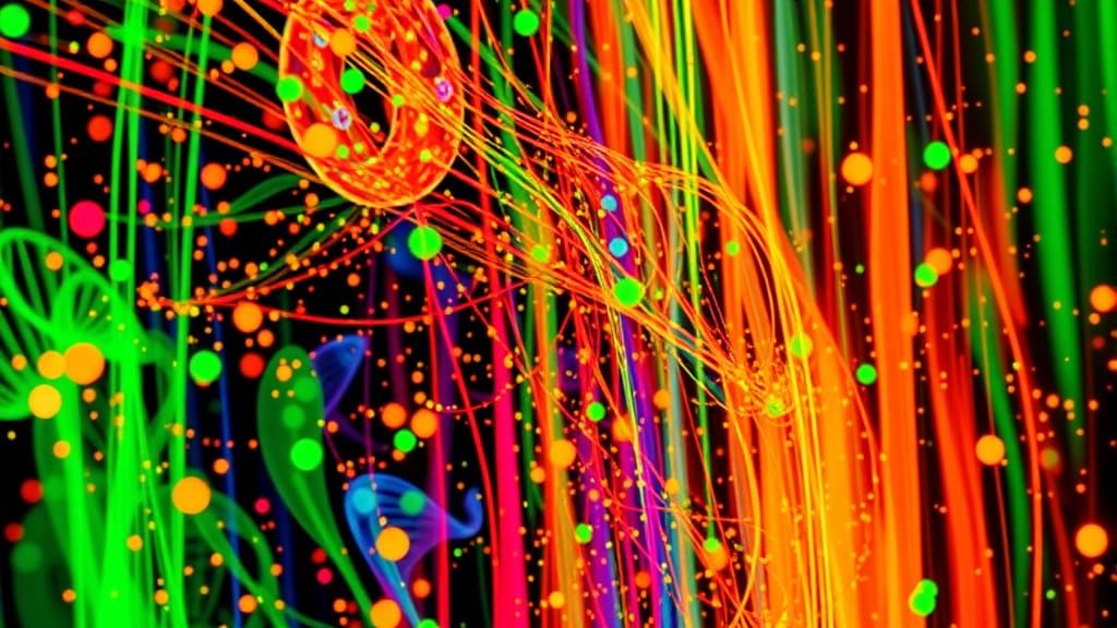 Abstract Kinetic Pointillism in Neon Colors