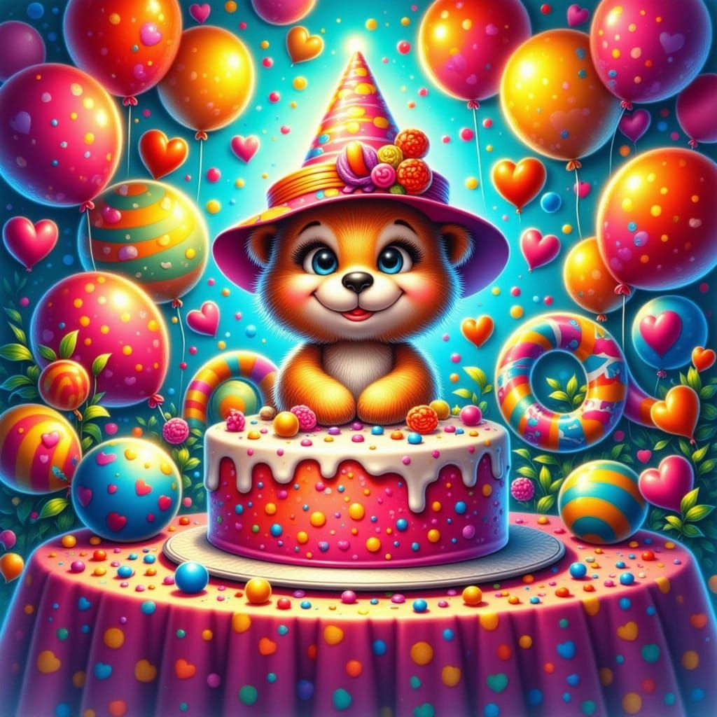 Vibrant Rubber Duck Celebrates Birthday with Colorful Balloo...