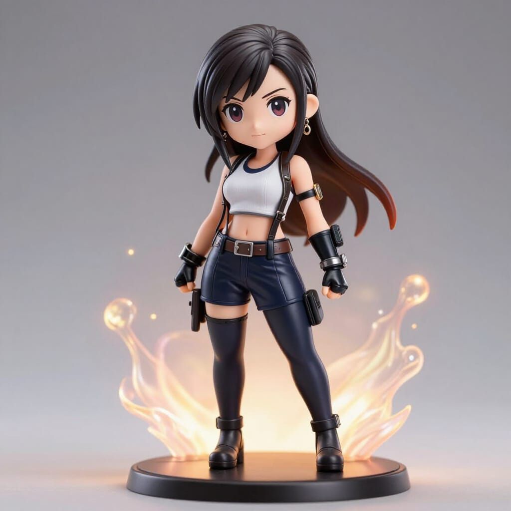 Tifa Lockhart Chibi Figurine in Vibrant Anime Style