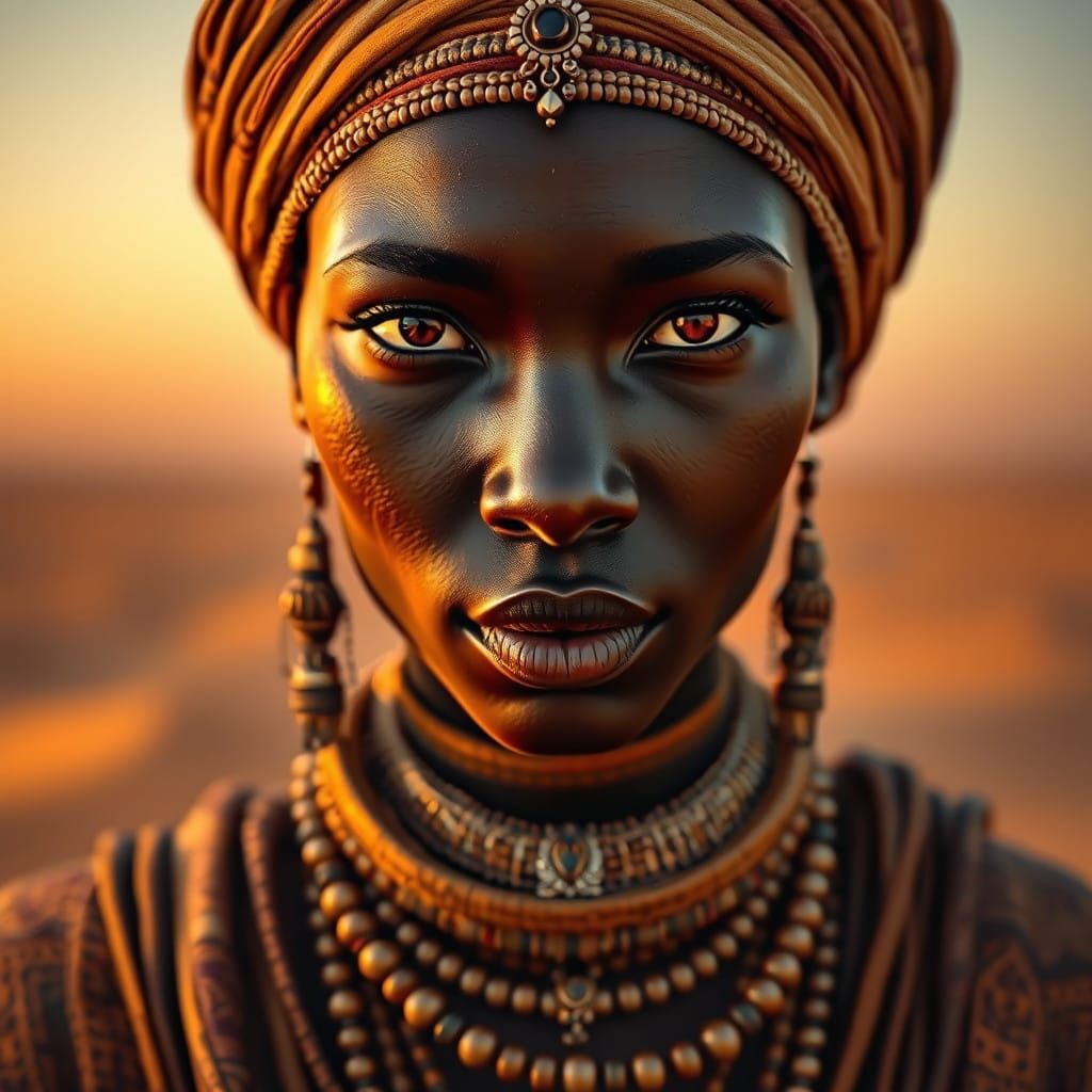 Exquisite Desert Goddess in Earthy Splendor