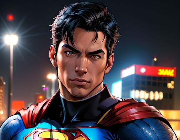 Superhero Battle in Metropolis: Splash Art Style