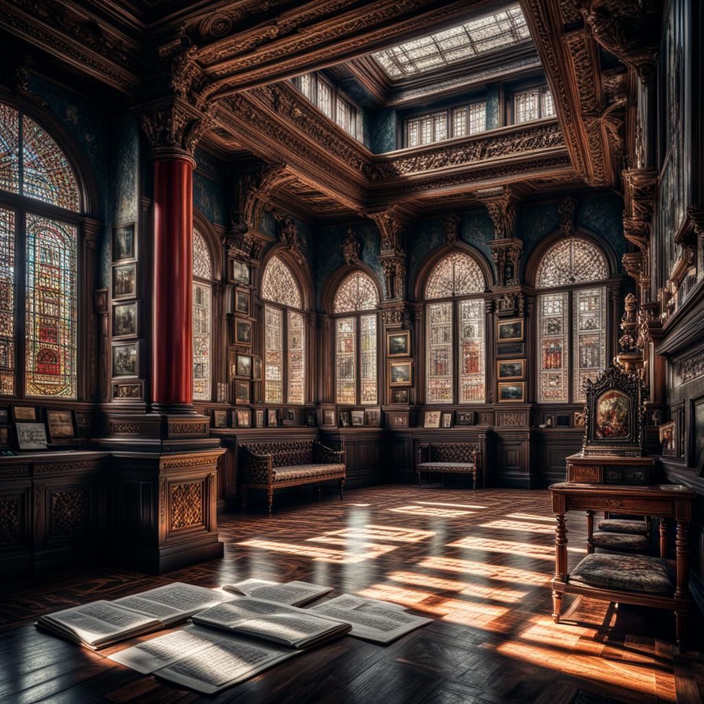 Newspaper Editorial Office Interior in HDR