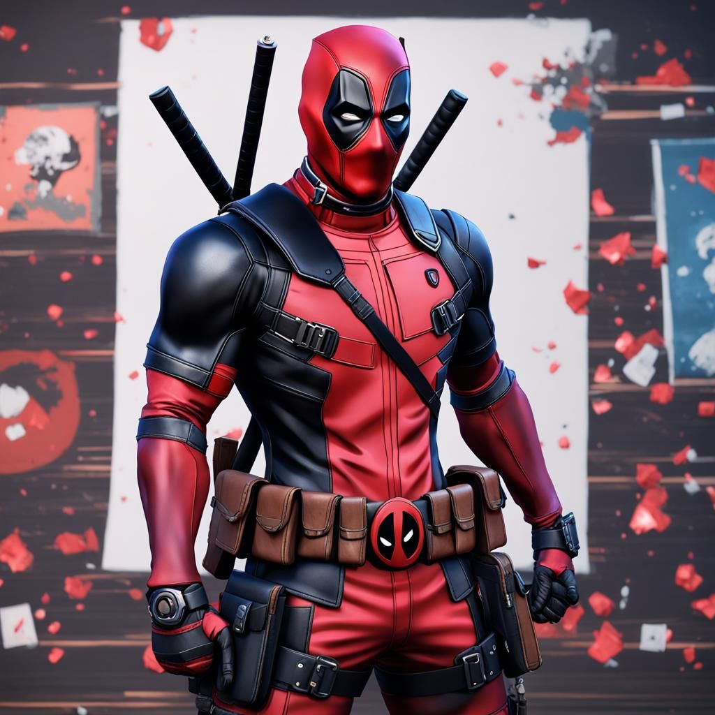 Deadpool in Alternate Costume: 3D Anime Art