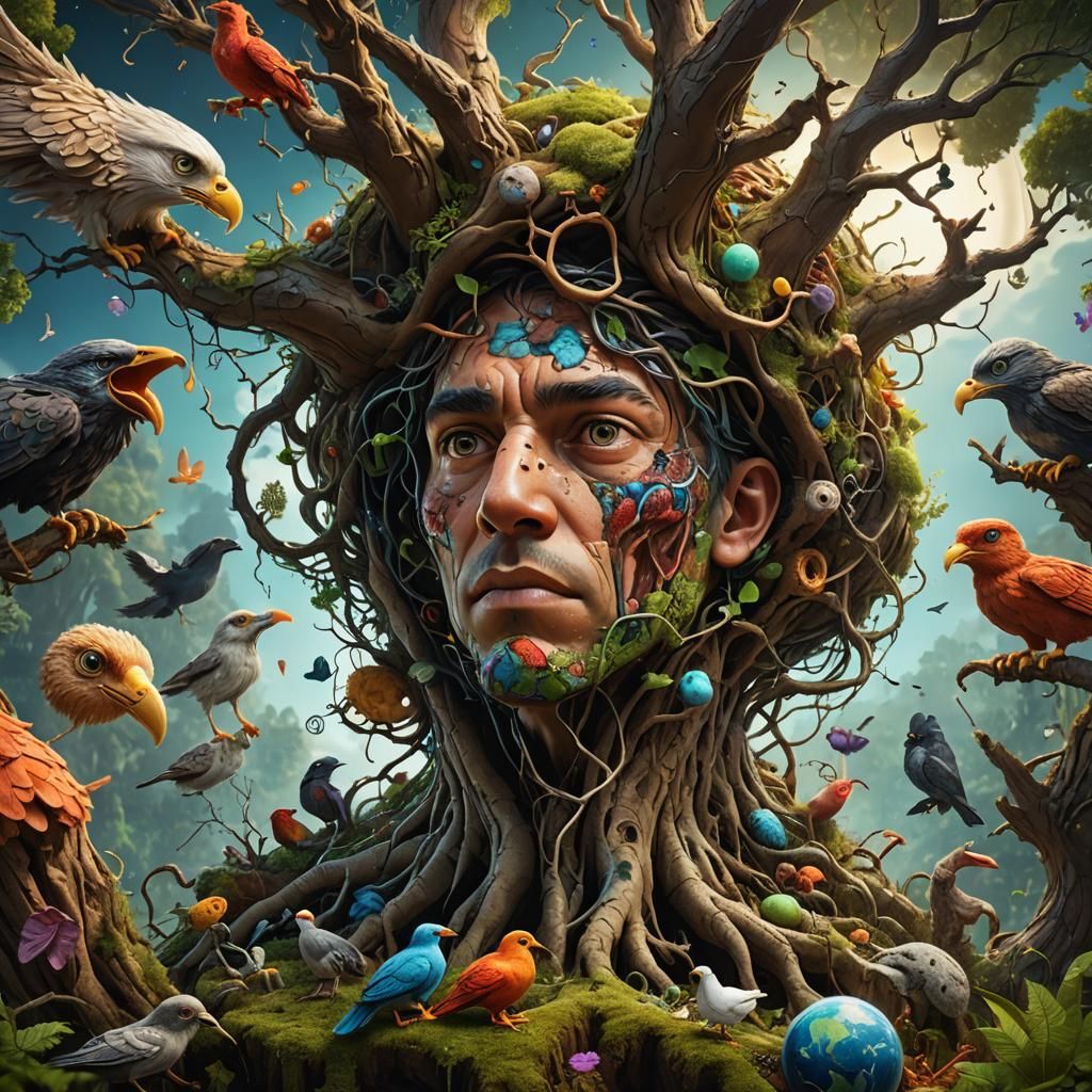 Interconnected Earth Biome: A Hyperrealistic Symbiosis