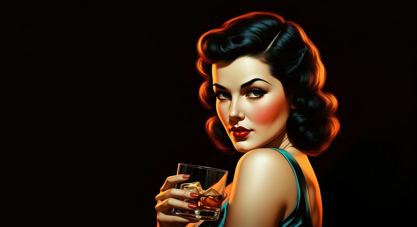 Retro Pinup Art in Classic American Style