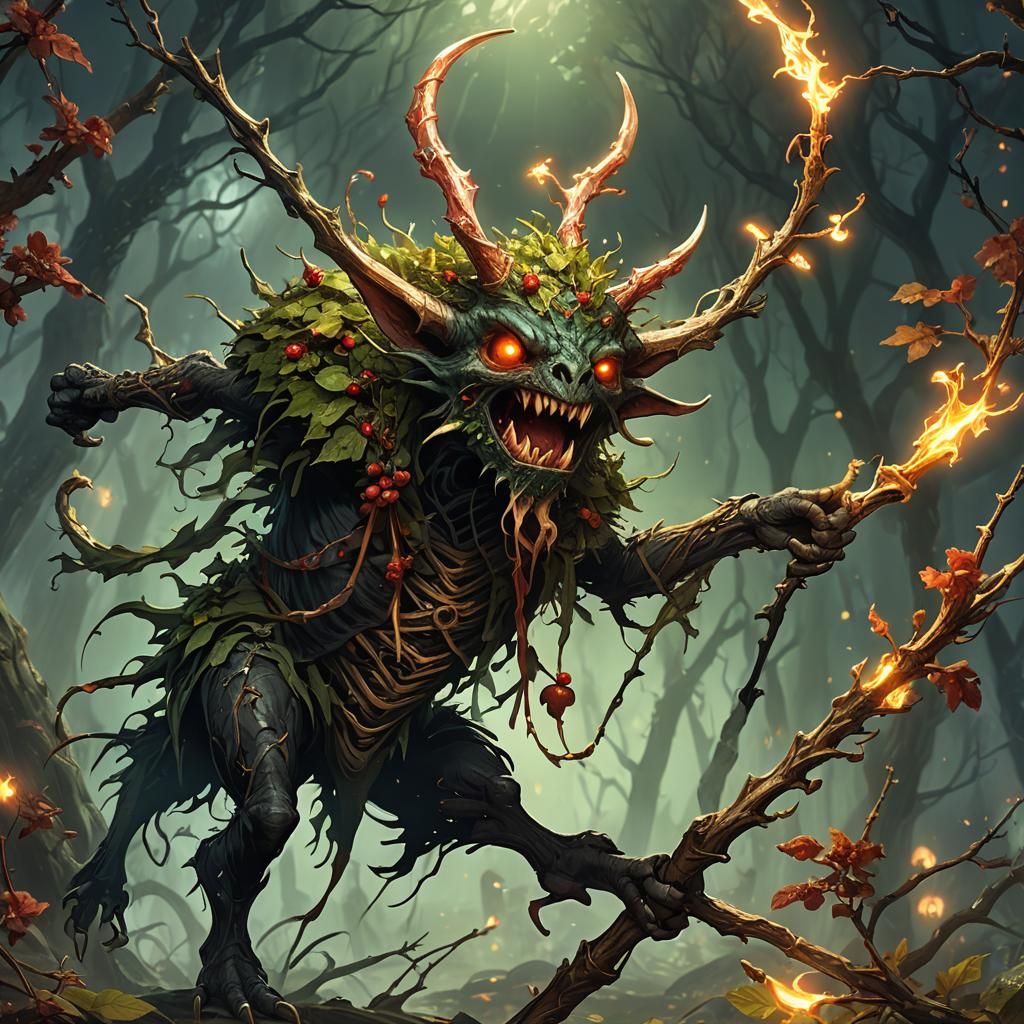 Adorable Scary Yargle with Magical Staff, Digital Art