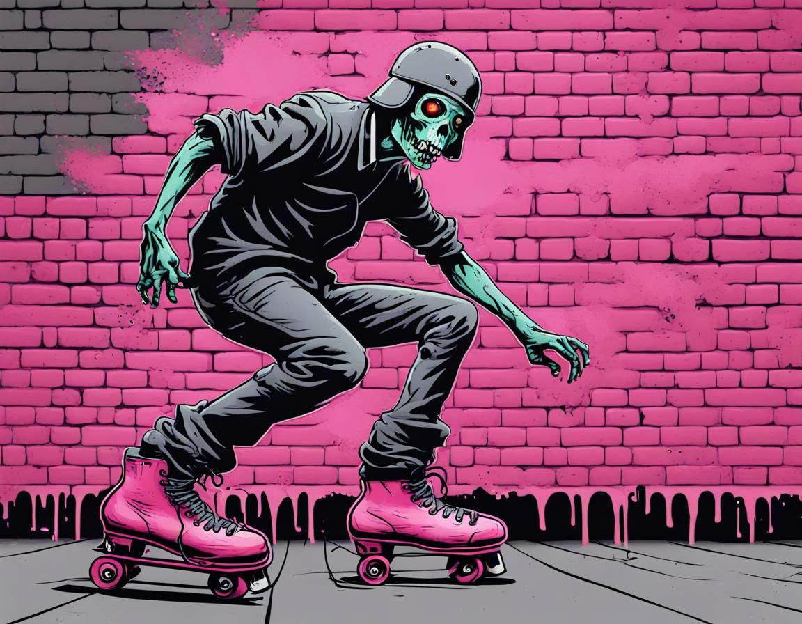 Zombie Graffiti Art in Urban Comic Style