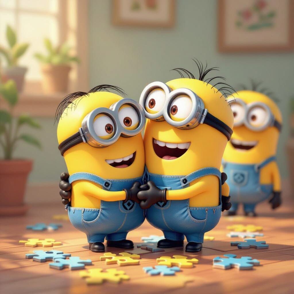 Minions Jigsaw Puzzle Art in Children's Book Style