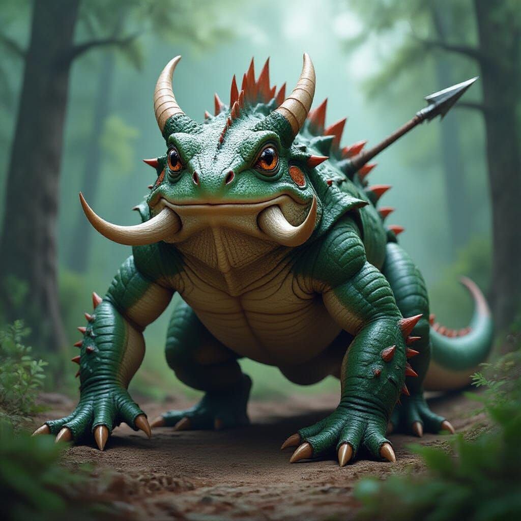 Frog-Headed Lizard Creature in Wisconsin Forest