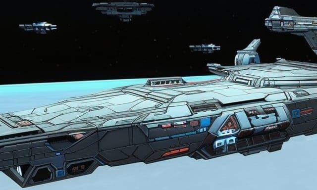 UNSC Warship in Deep Space Concept Art