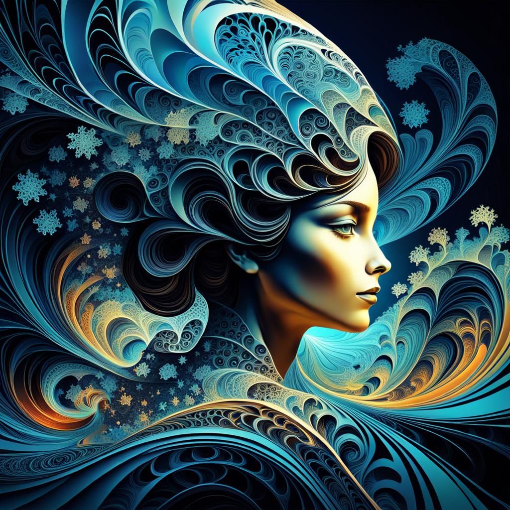 Abstract Vector Fractal with 3D Shading