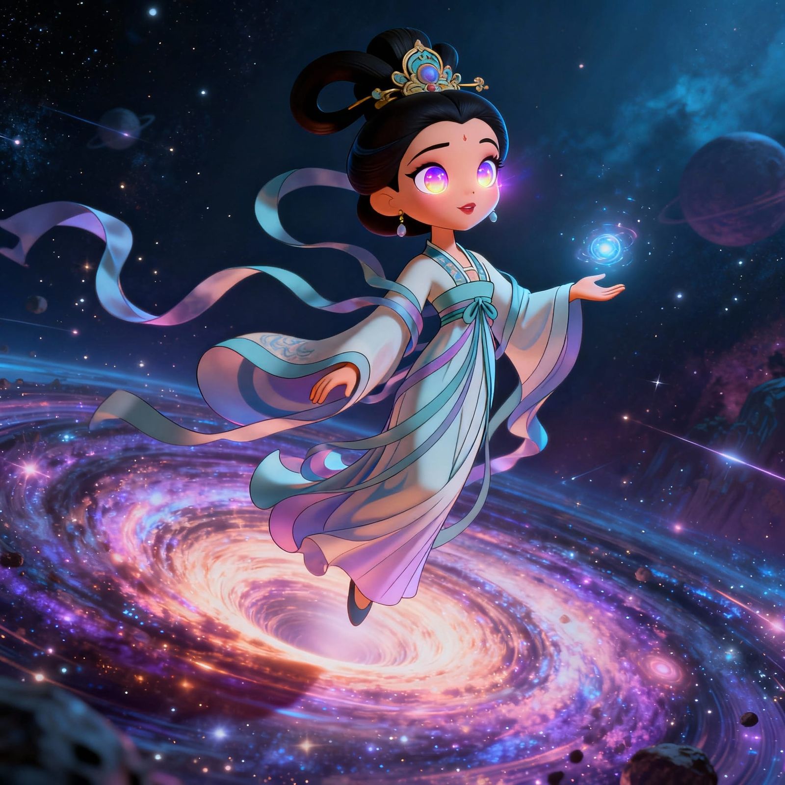 Disney Style Chinese Empress Manipulating Gravity