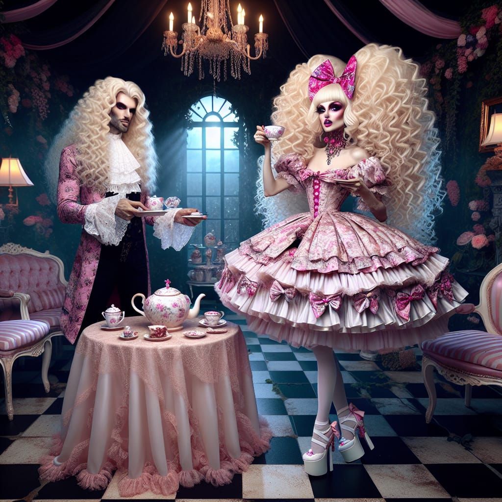 Gothic Garden Tea Party: Lydia and Ryne