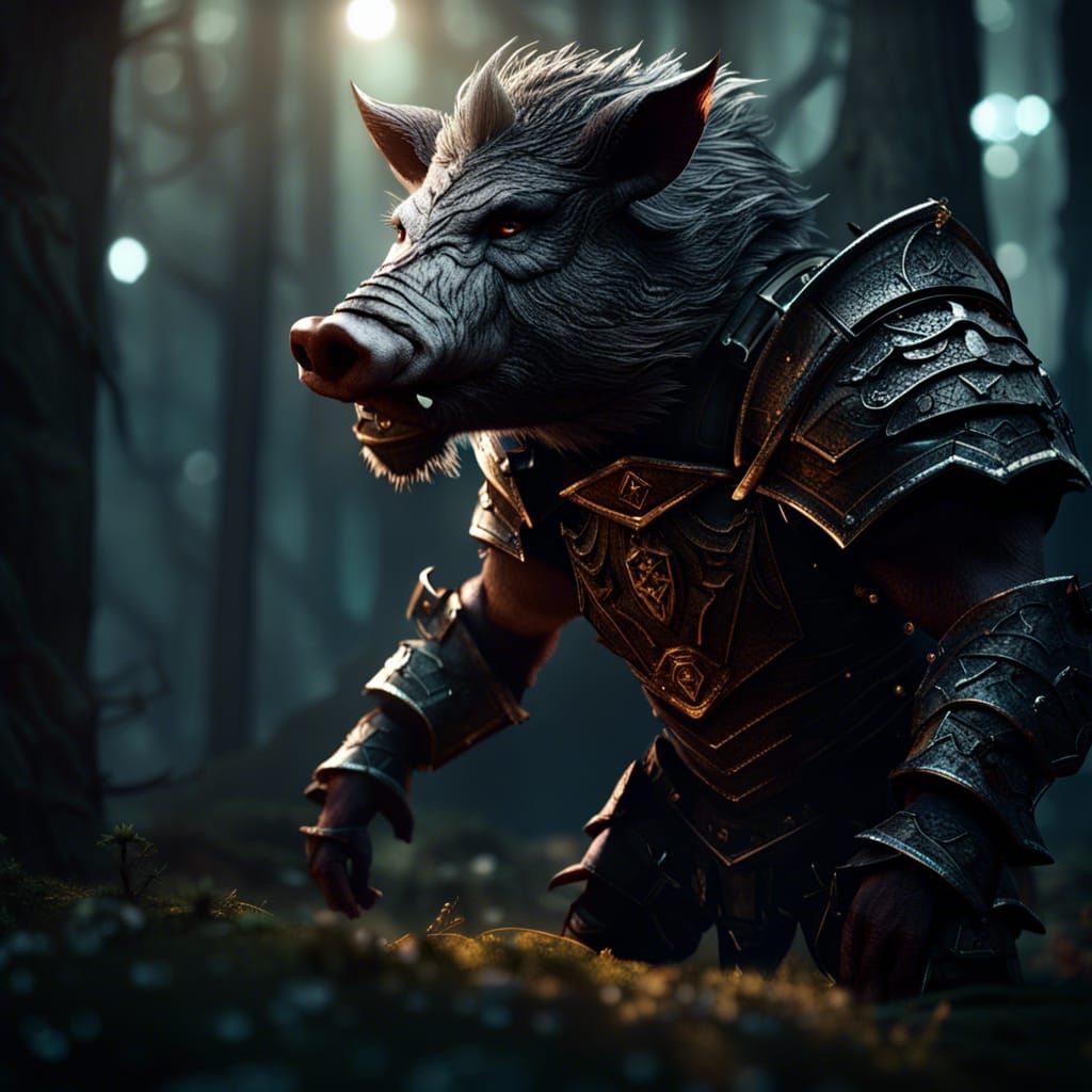 Wild boar guardian of the forest.
