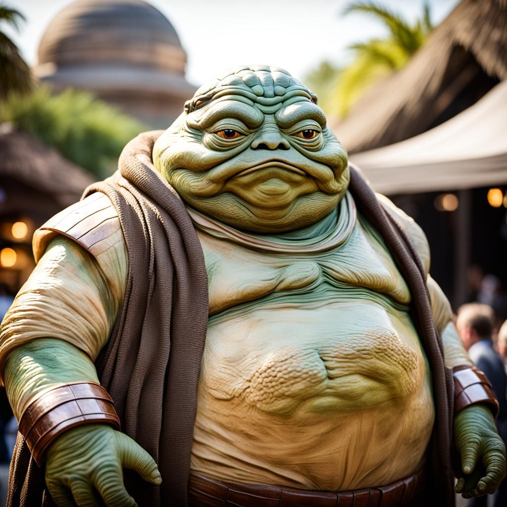 Brian Stelter as Jabba the Hutt in Professional Photo