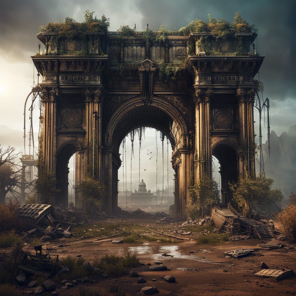 post apocalyptic arc de triomph
