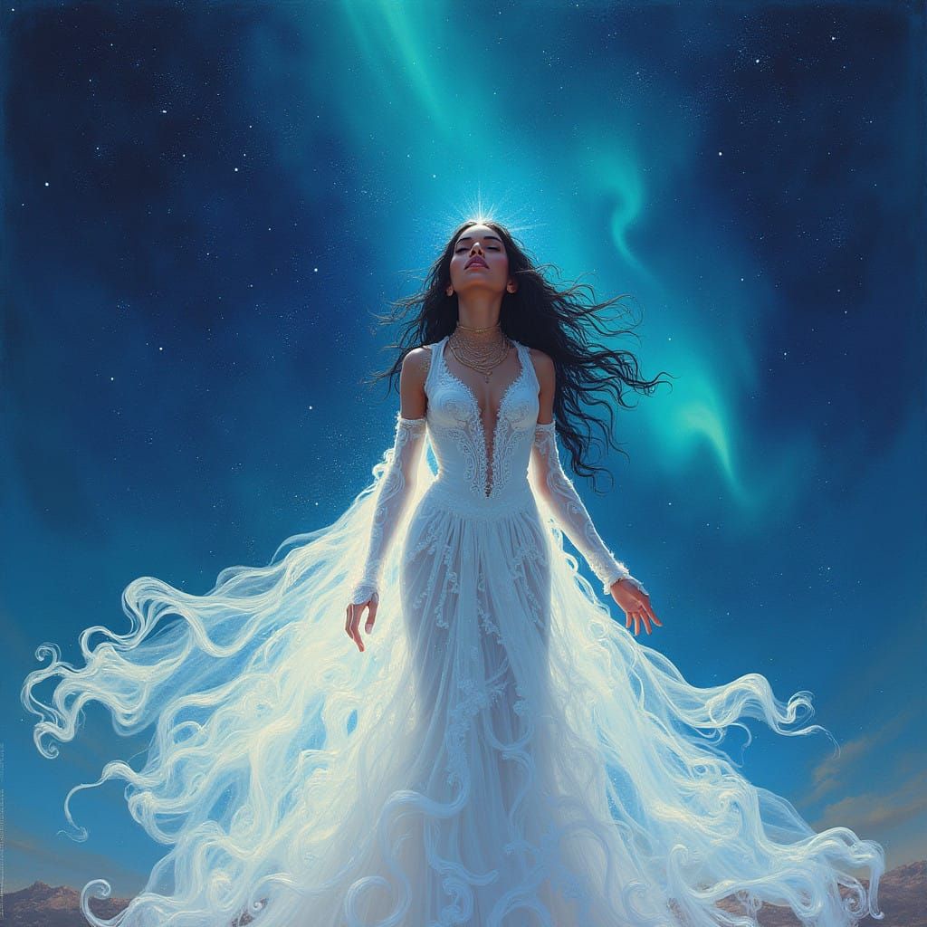 Ethereal Aaliyah in Celestial Gown