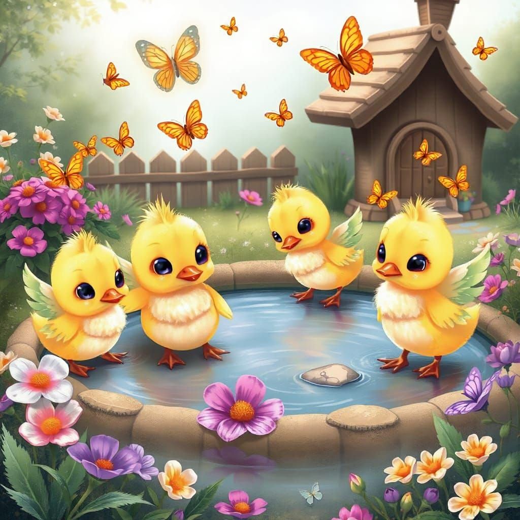 Orange Butterflies in Flight: AI Art