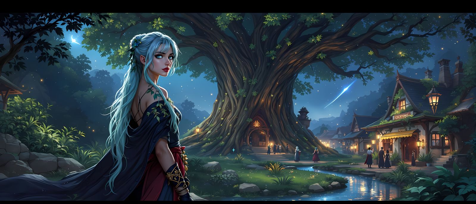 Forest Elf in Sacred Grove, Anime Style