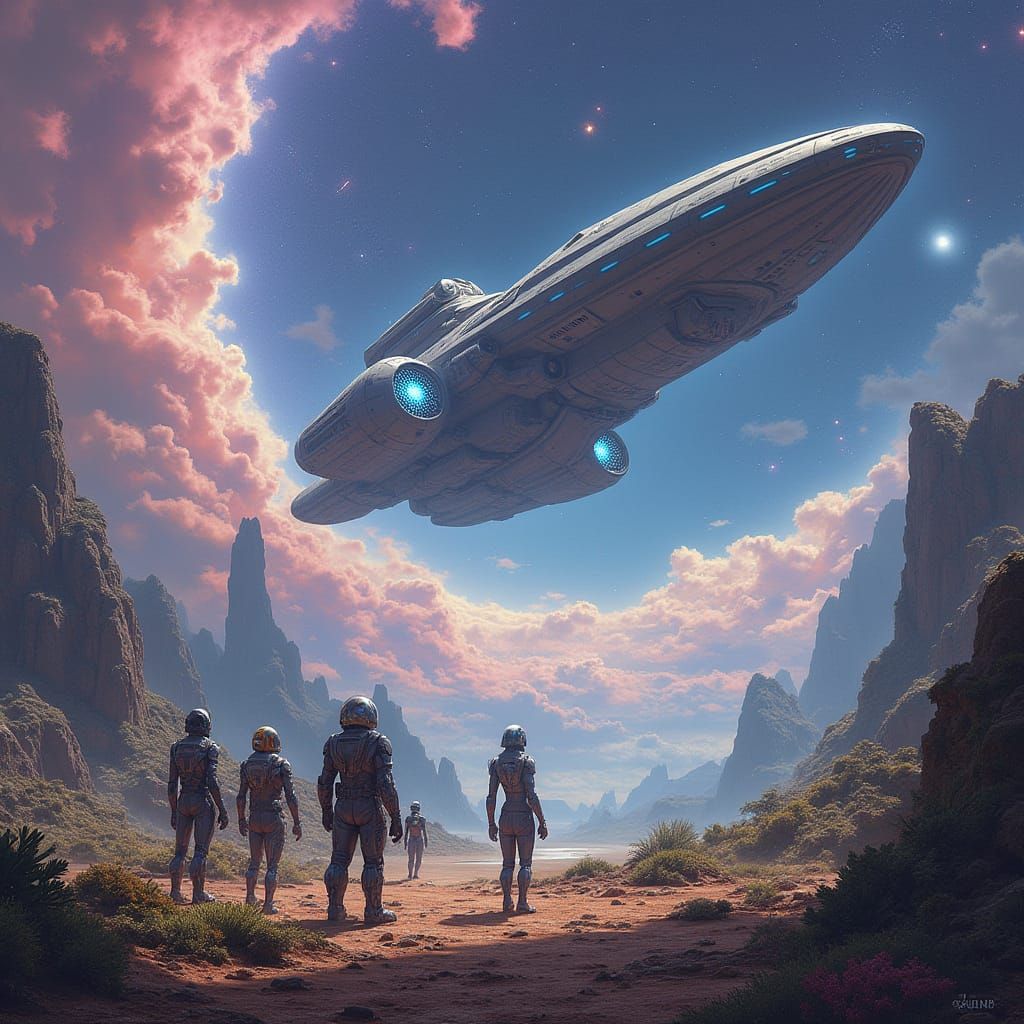Galactic Odyssey: Starship Meets Alien World