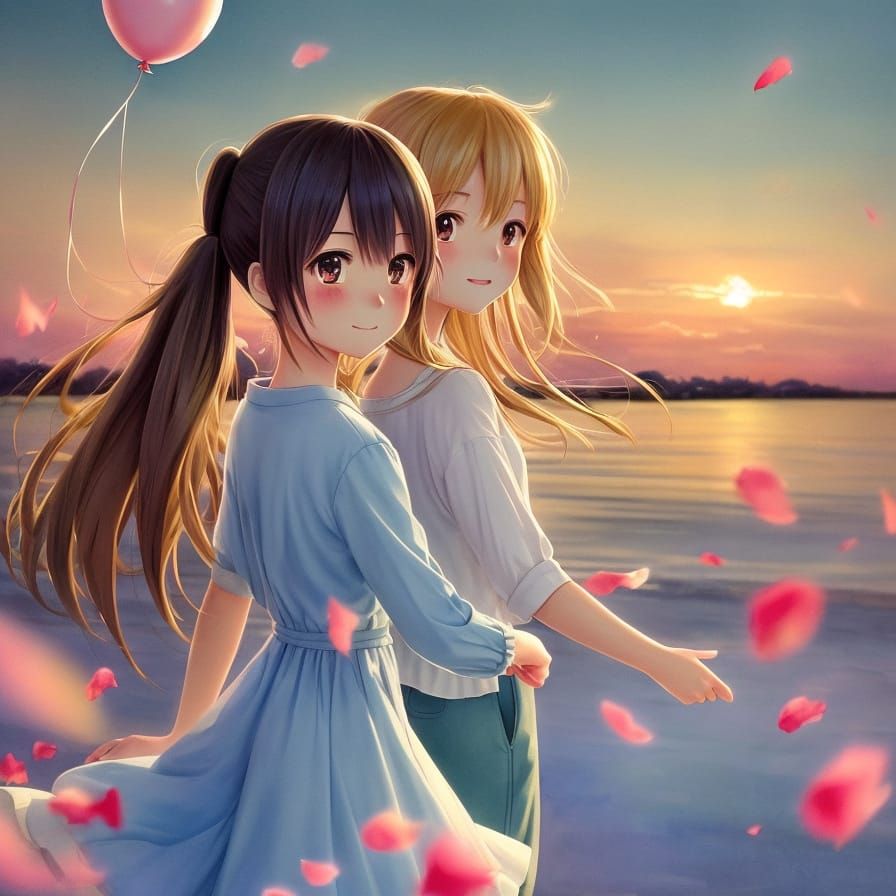 Charming Chibi Anime Scene with Whimsical Watercolor Style