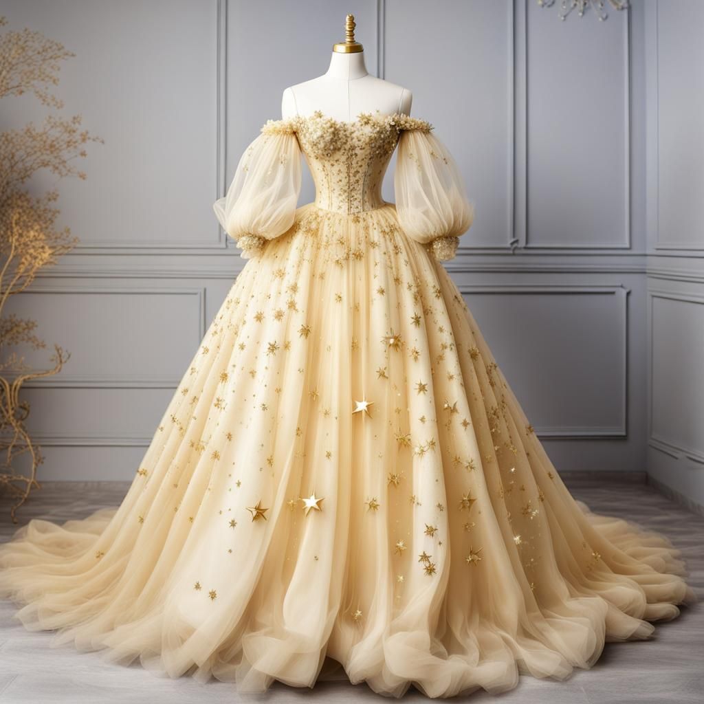 Rococo Princess Dress with Crystal Stars