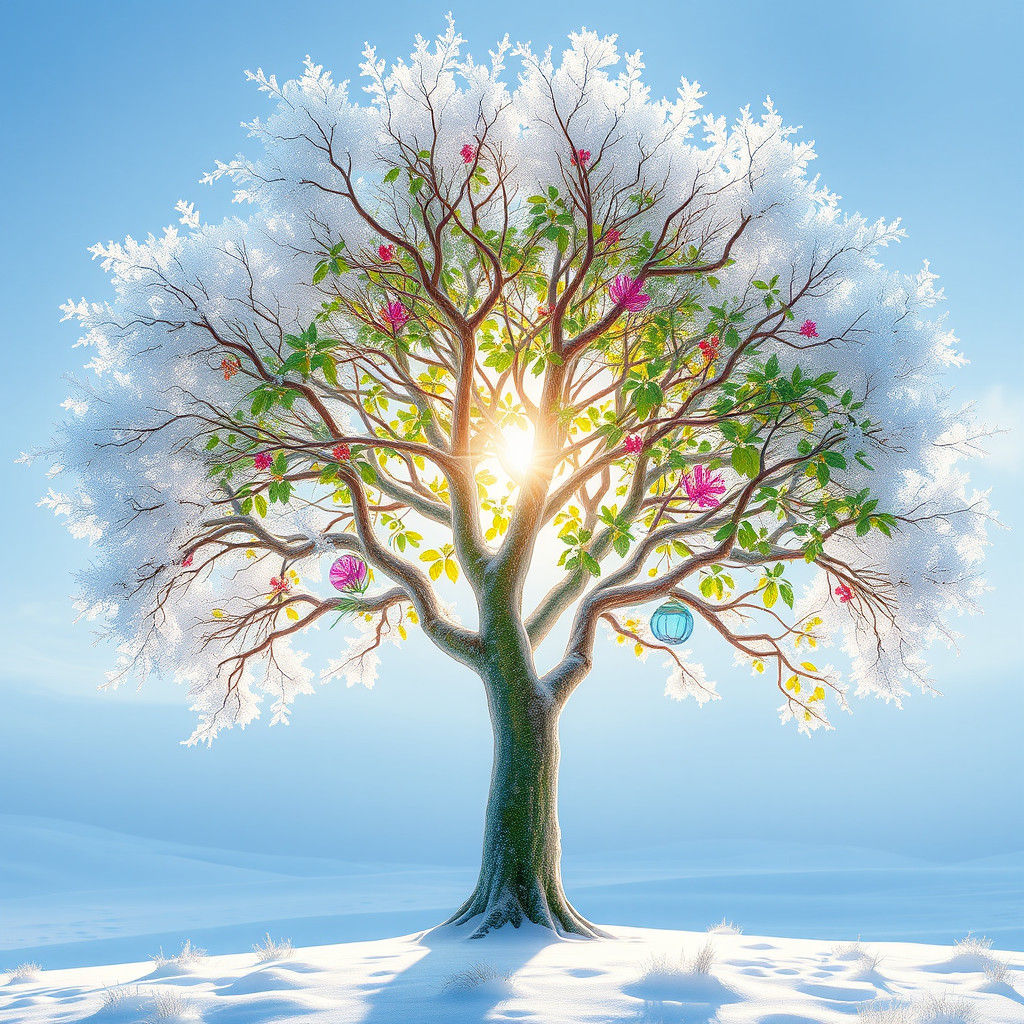 Crystalline Tree Reveals Summer Landscape