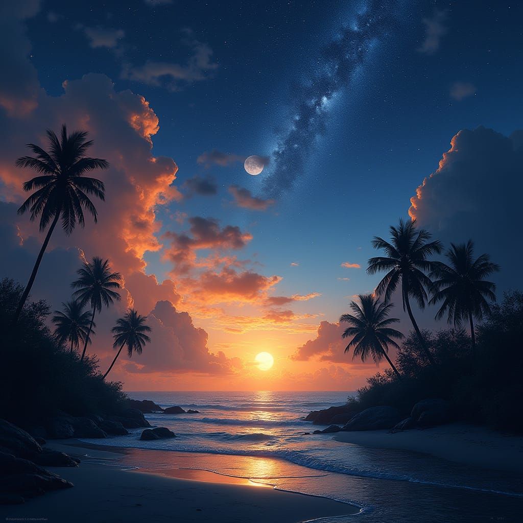 Florida Sunset Meets Starry Night Sky