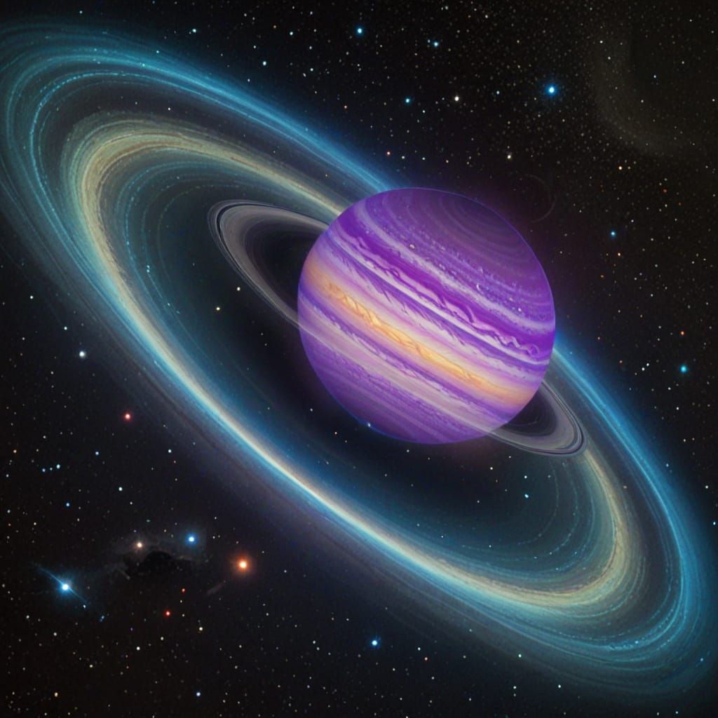 Surreal Cosmic Saturn in Dreamlike Atmosphere