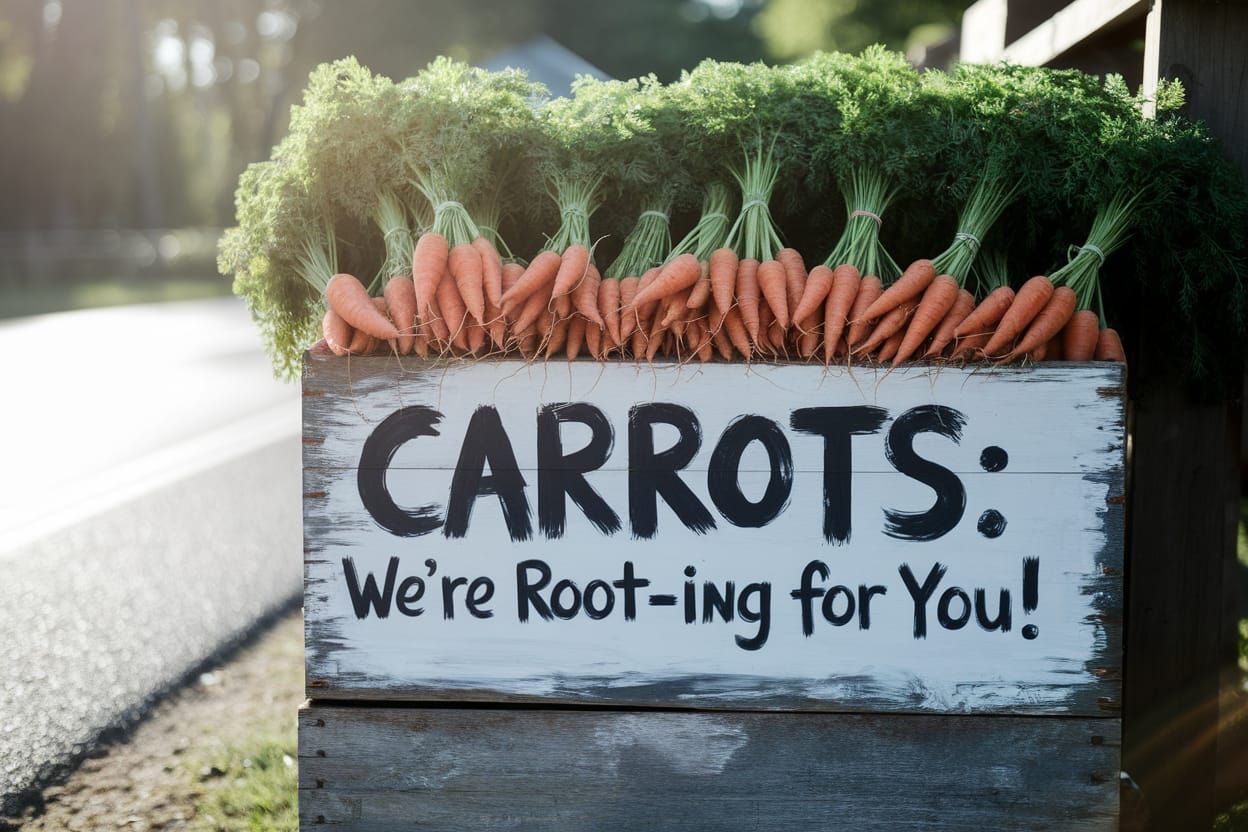 Rustic Farm Stand with Fresh Carrots