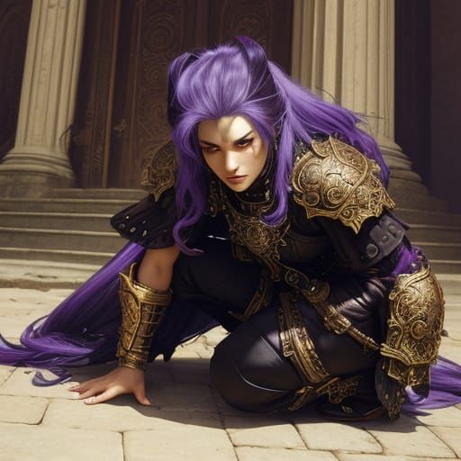 Ethereal Warrior in Ornate Dungeon