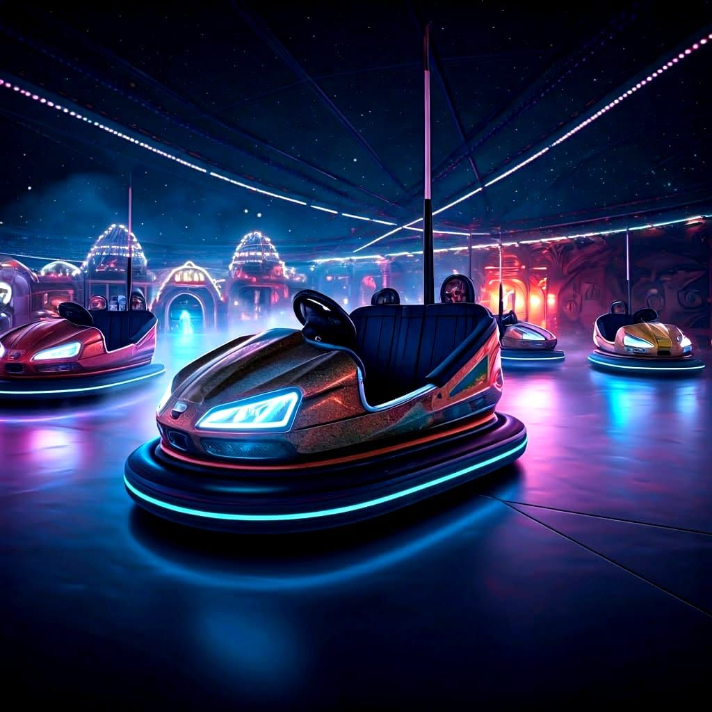 Bumper cars - Amusement Park.