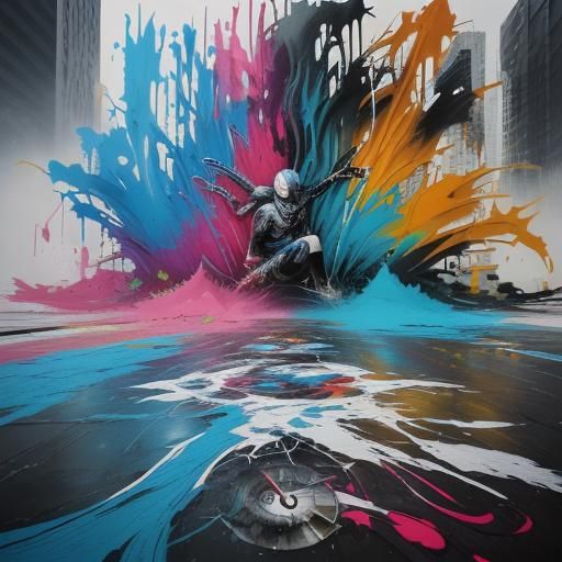 Dynamic Graffiti Art: River of Time