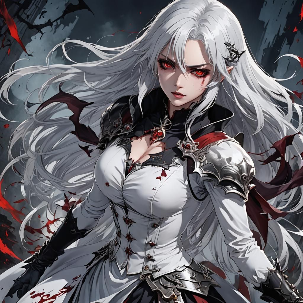 Anime Vampire Beauty in Combat: Cel-Shaded Manga