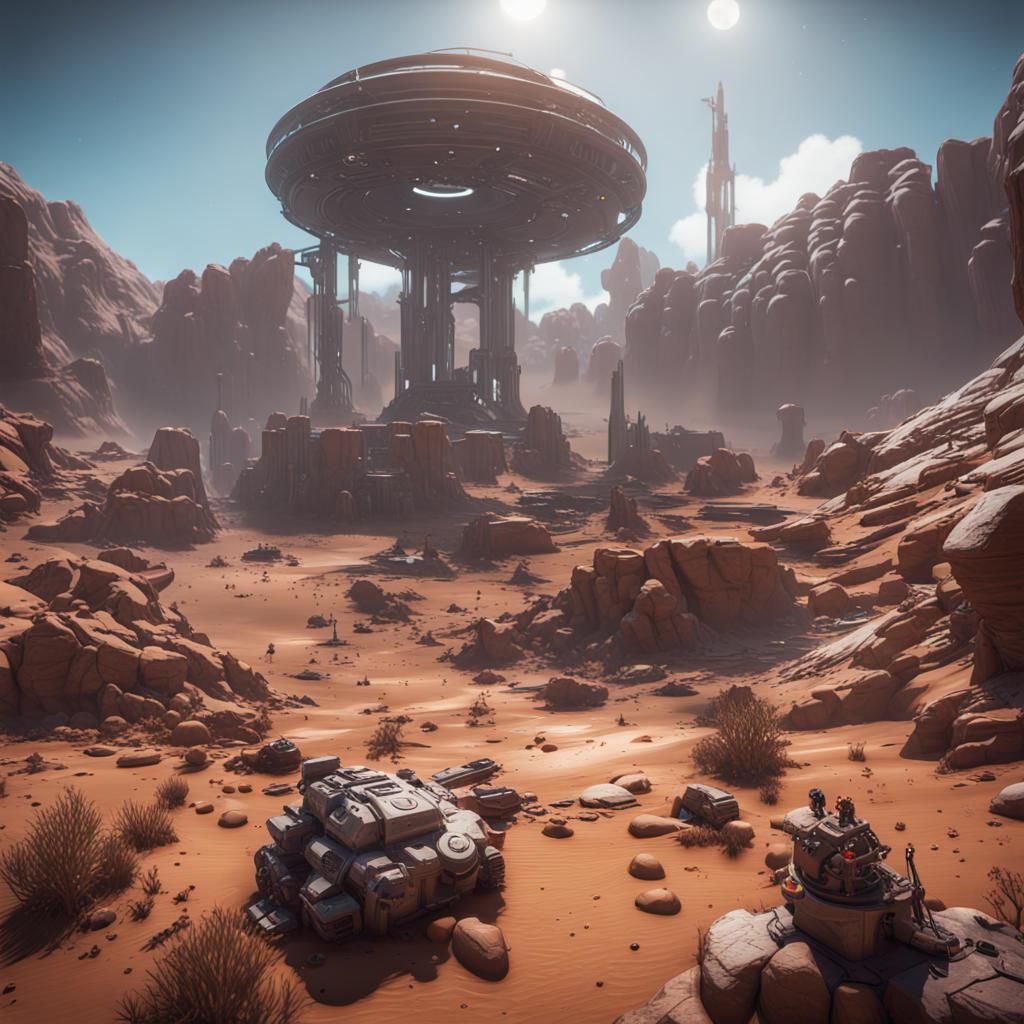 Alien Planet Life in 3D Game Cinematic Style
