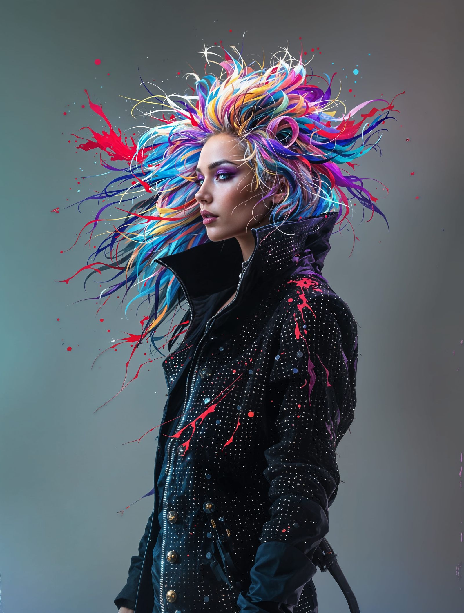 Ethereal Warrior in Vibrant Splendor